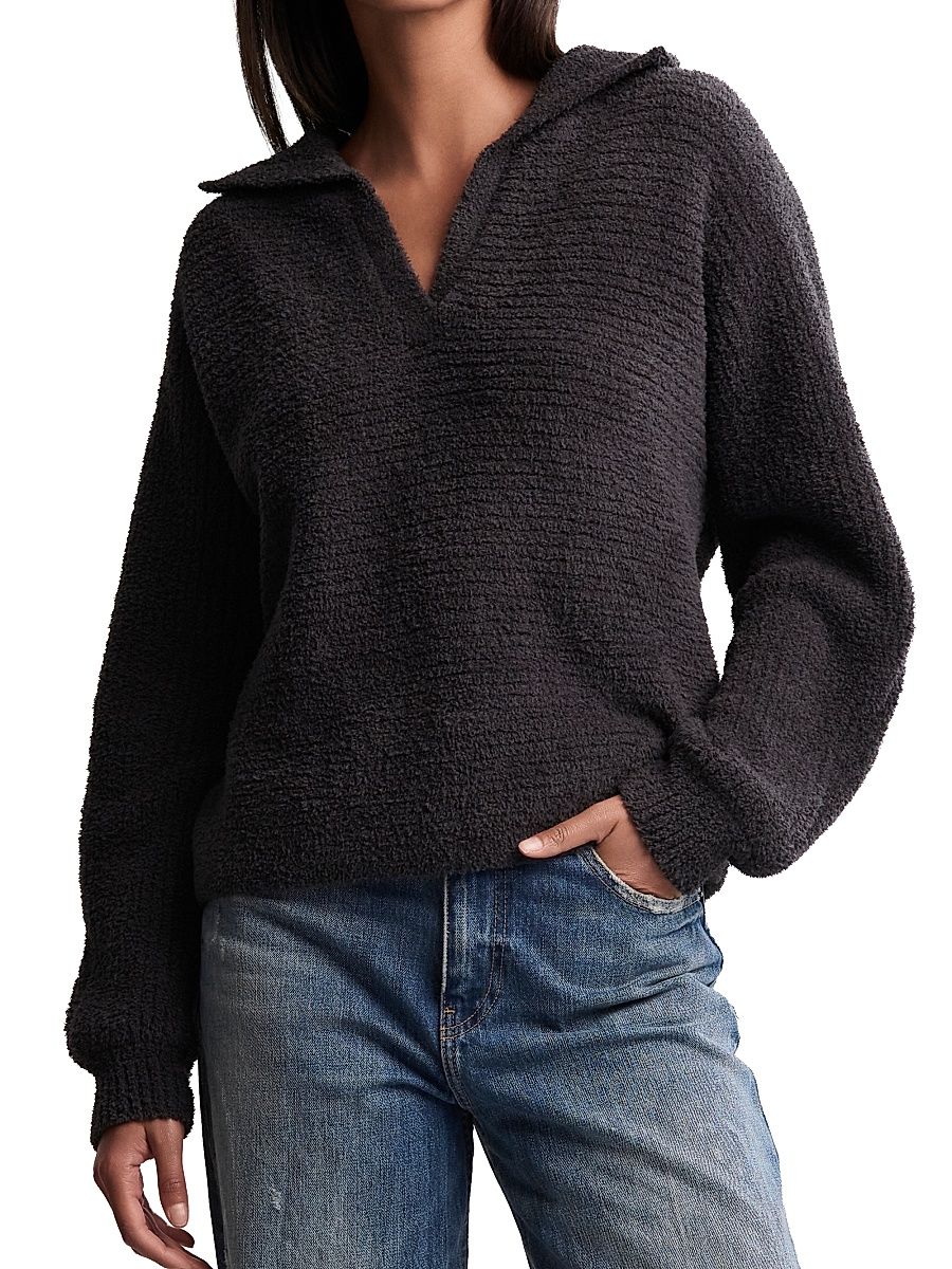 Women's Cozychic Dolman Sleeve Chenille Pullover - Carbon - Size XS