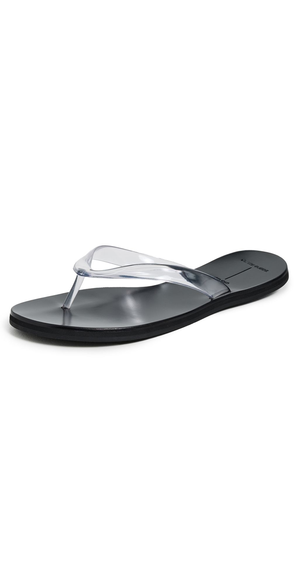 Black Suede Studio Jelly Sandals Clear PVC 39.5