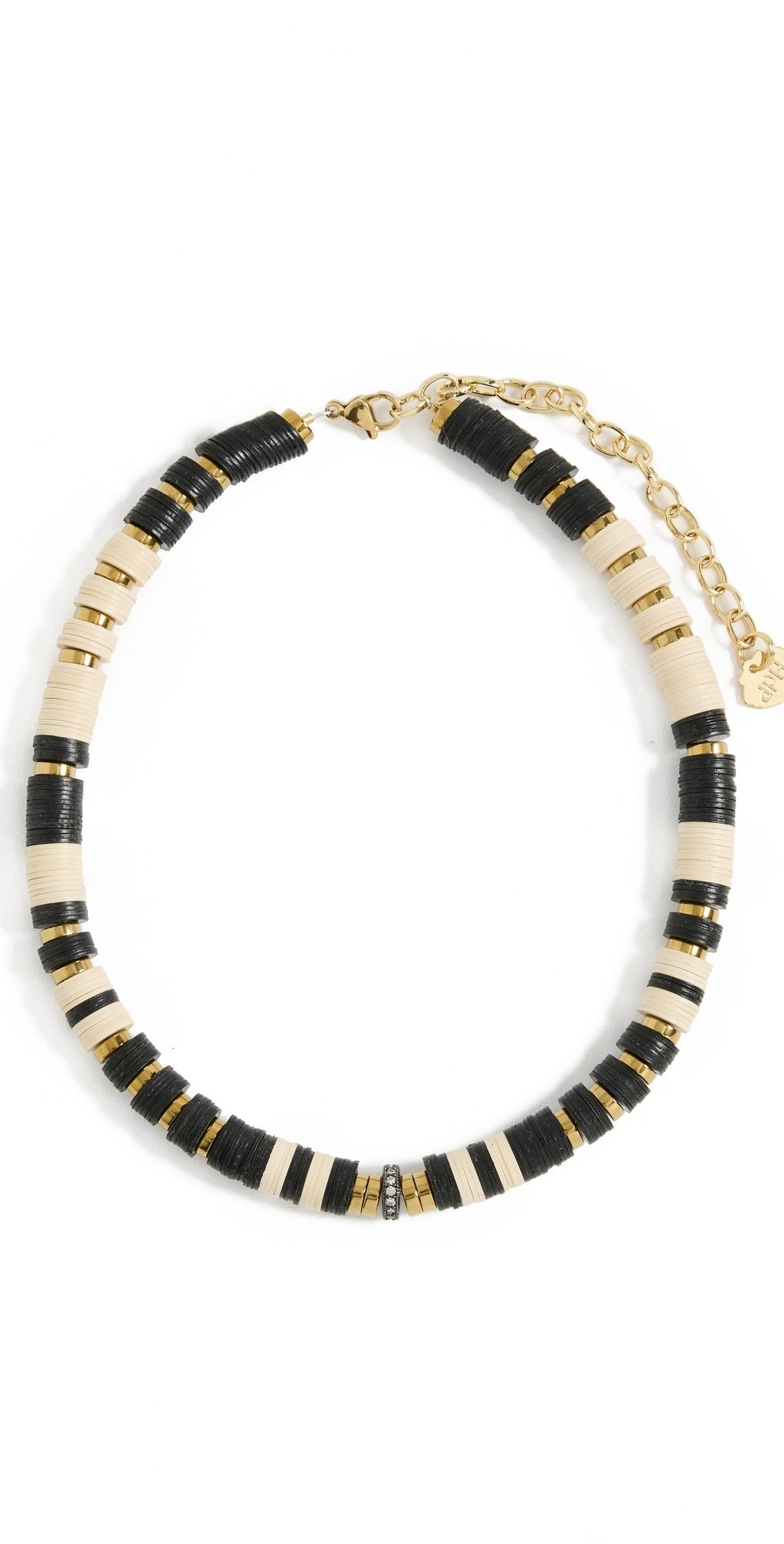 Hijas de Puka Bead Necklace Black & Cream One Size