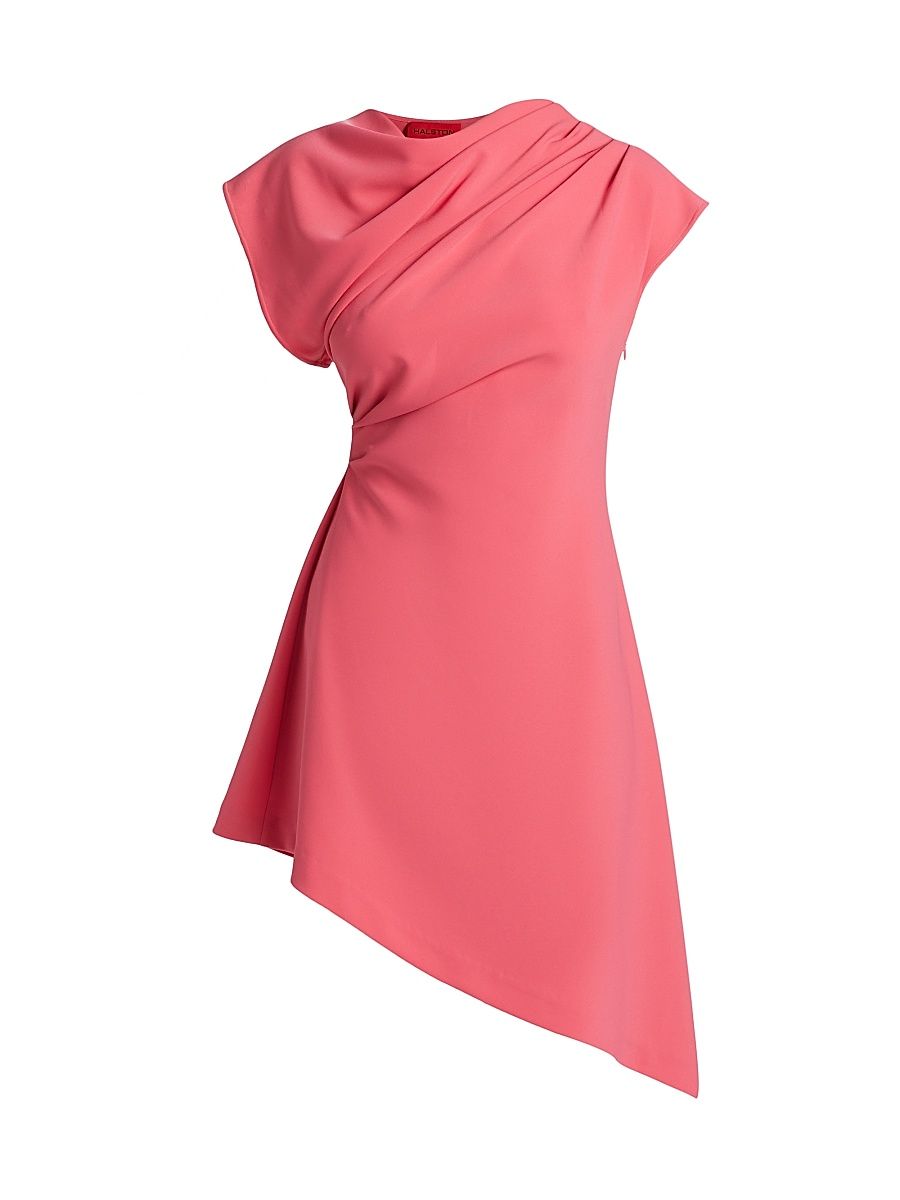 Women's Jolie Crêpe Asymmetric Dress - Guava - Size 8