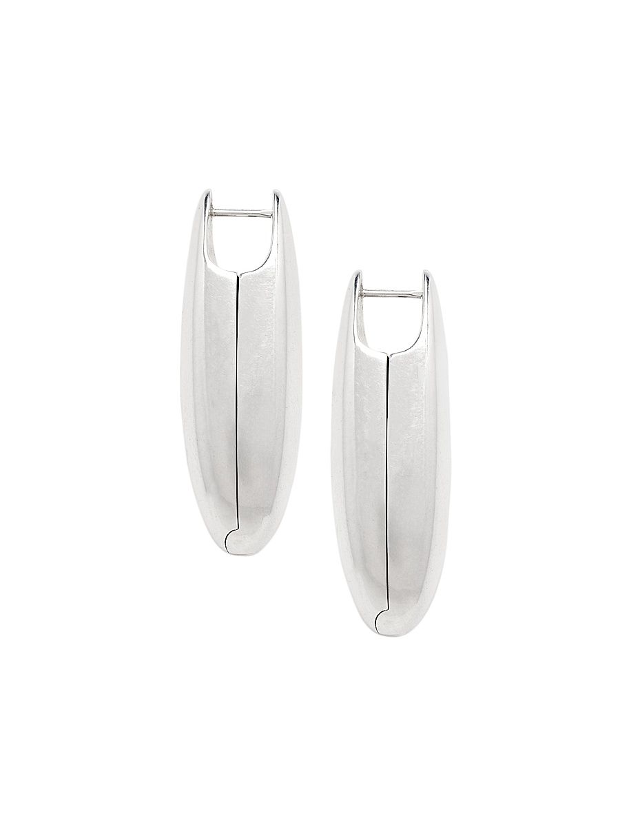 Women's Sterling Silver Sculptural Earrings - Silver