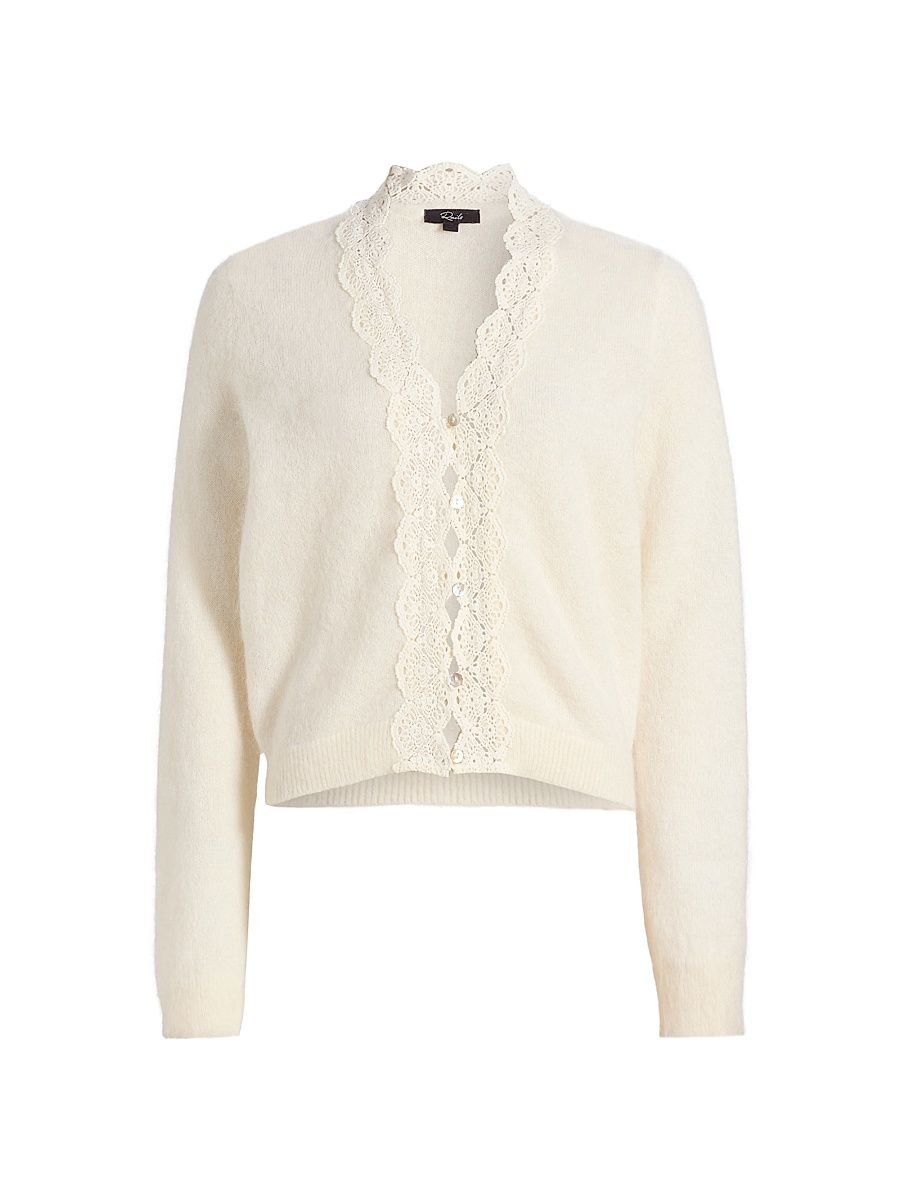 Women's Mer Alpaca-Wool Blend Cardigan - Ivory - Size XL