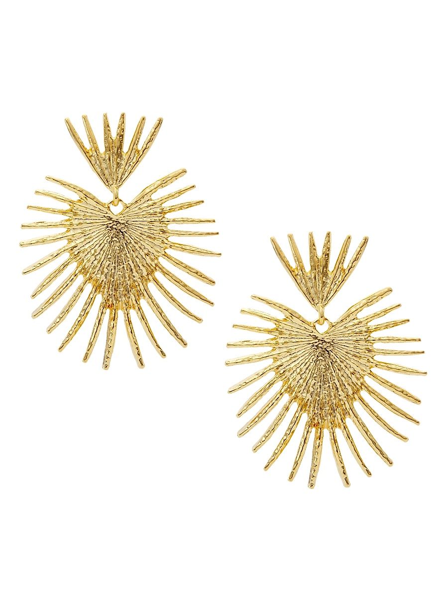 Women's Large Fan 22K Gold-Plated Drop Earrings - Gold