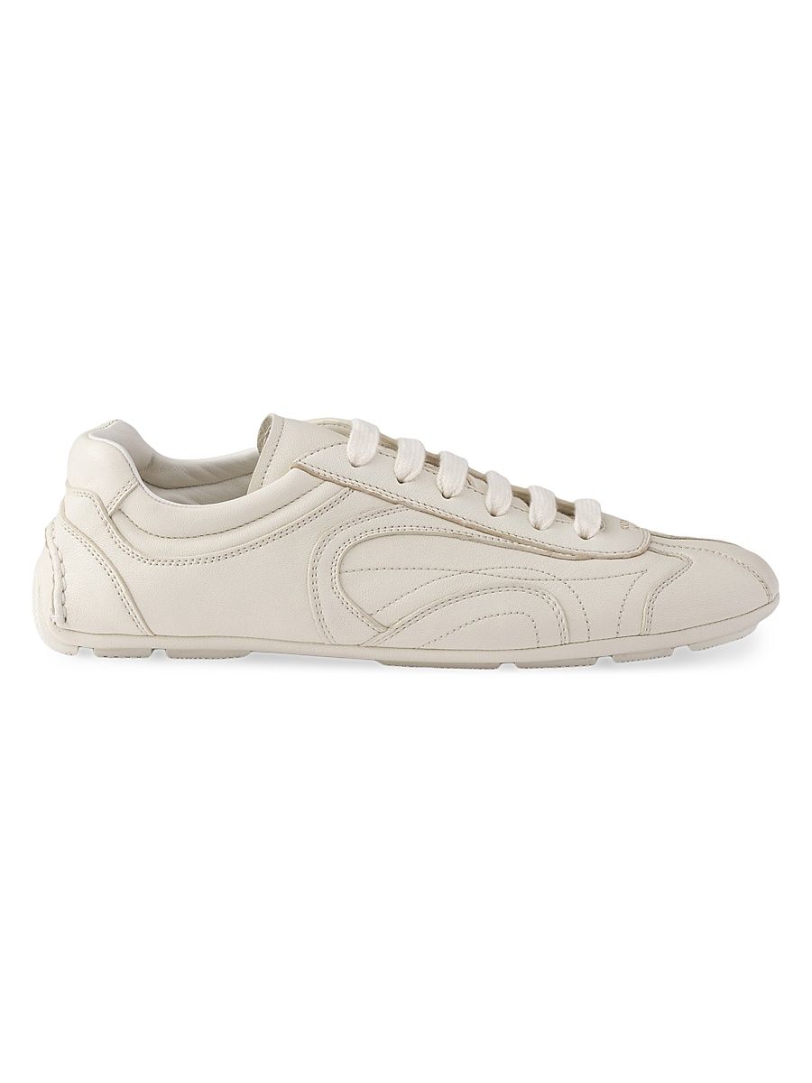 Women's Montecarlo Nappa Leather Sneakers - Beige Khaki - Size 5.5