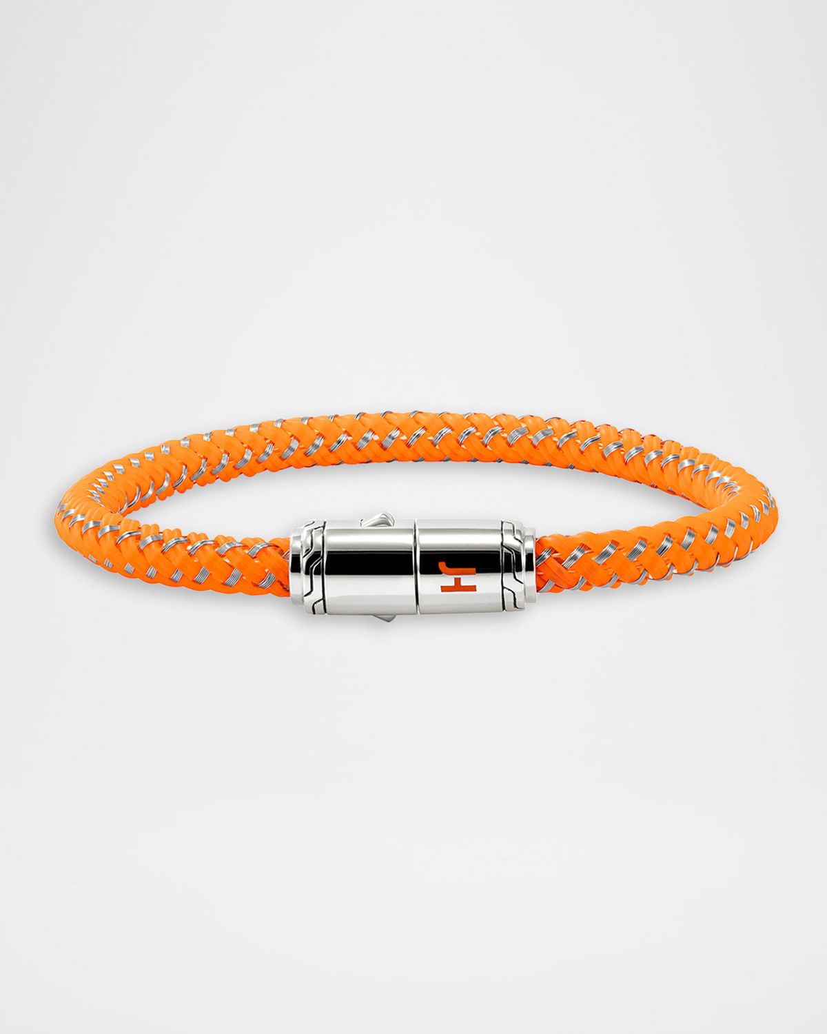 Men & apos;s Rubber Cord Bracelet with Sterling Silver, 6mm