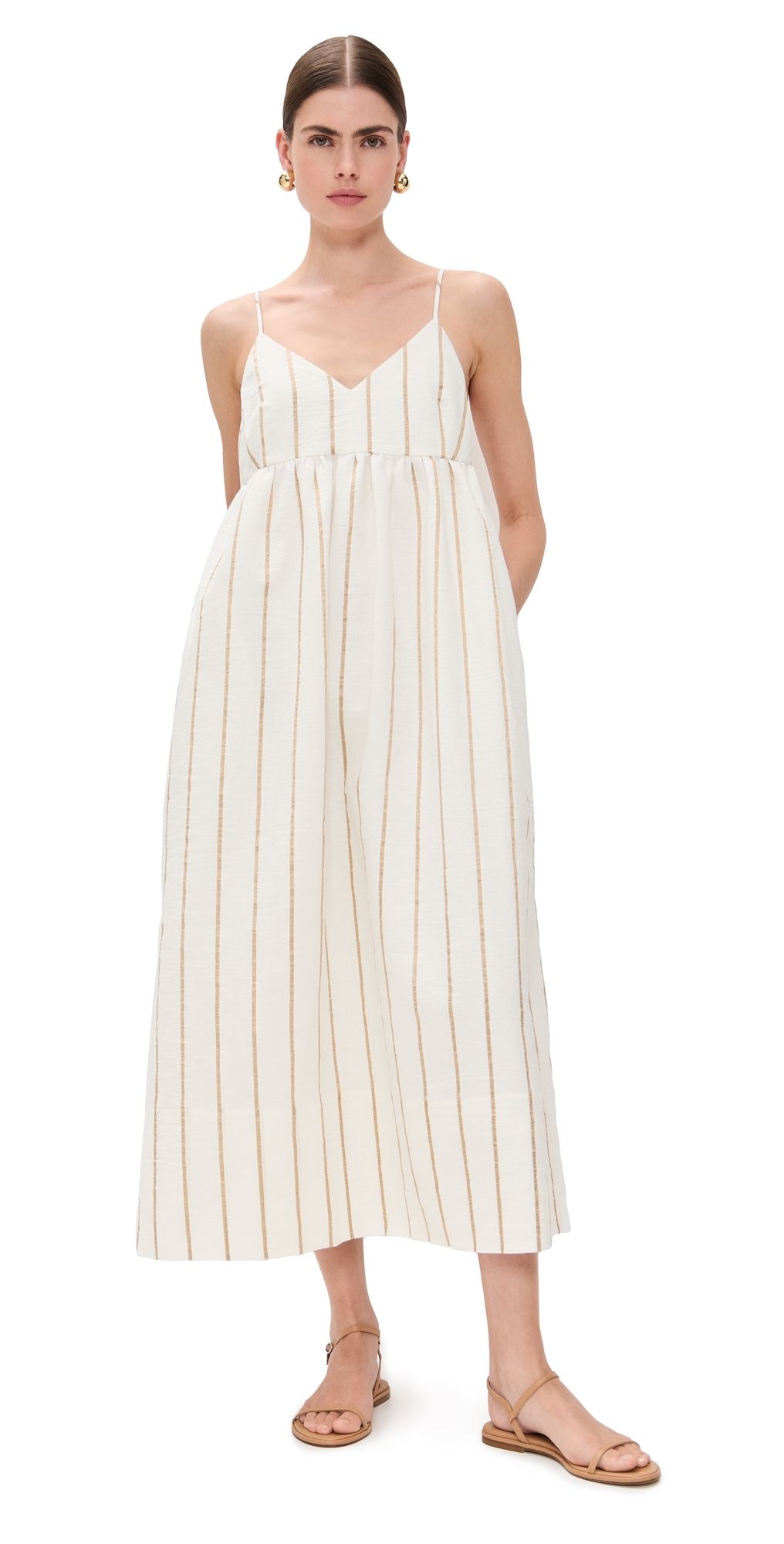 Jenni Kayne Cove Dress Gold Stripe M