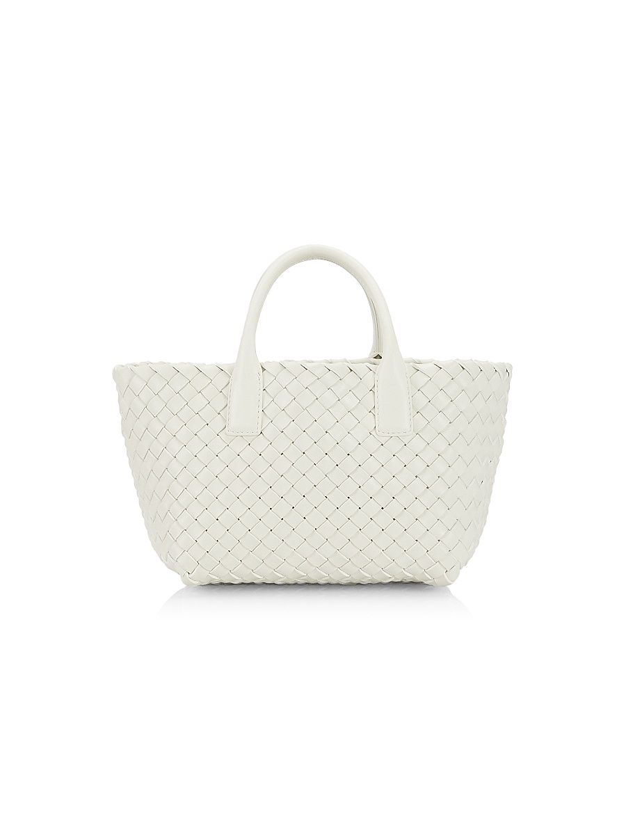 Women's Mini Cabat Leather Tote - White Gold