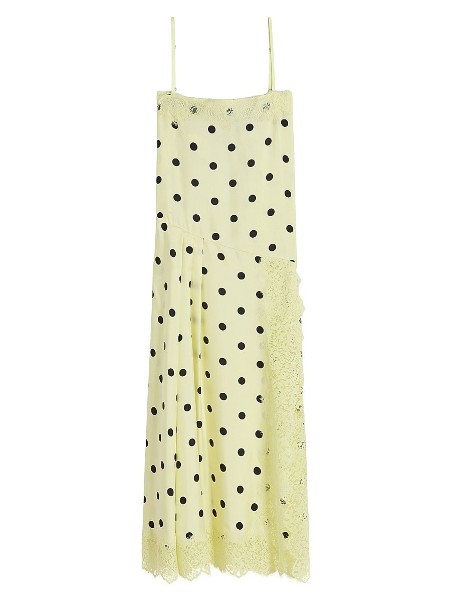 Women's Lace Detail Long Dress - Lemon - Size 12