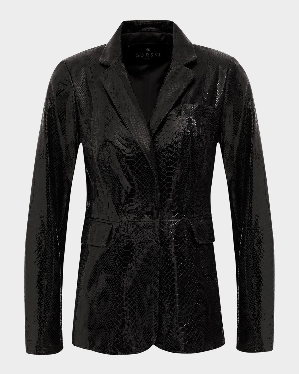 Python-Embossed Metis Suede Blazer
