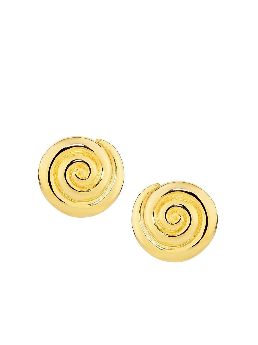 Women's Swirl 22K-Gold-Plated Clip-On Earrings - Gold
