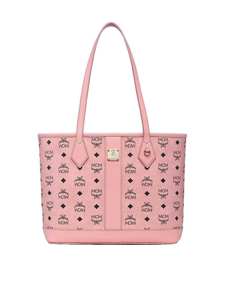 Women's Small Liz Visetos Canvas Shopper Tote Bag - Soft Pink