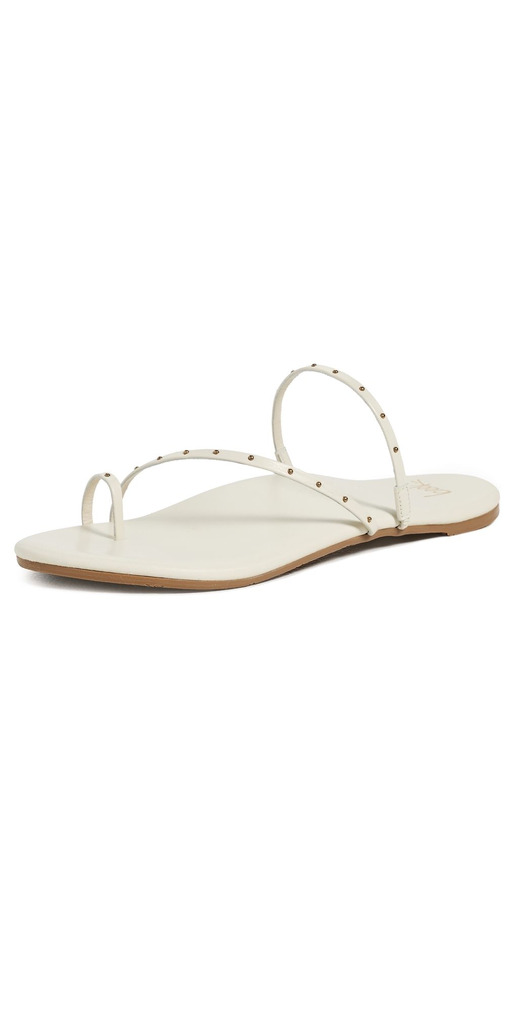 beek Ula Sandals Vanilla/Gold Studs 5