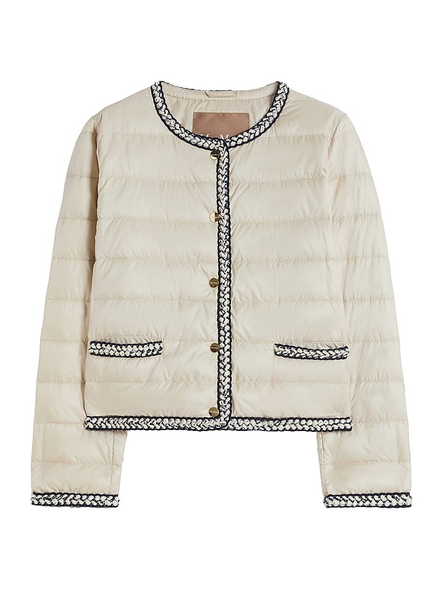 Women's Quilted Water Repellent Canvas Padded Jacket - Natural - Size 16