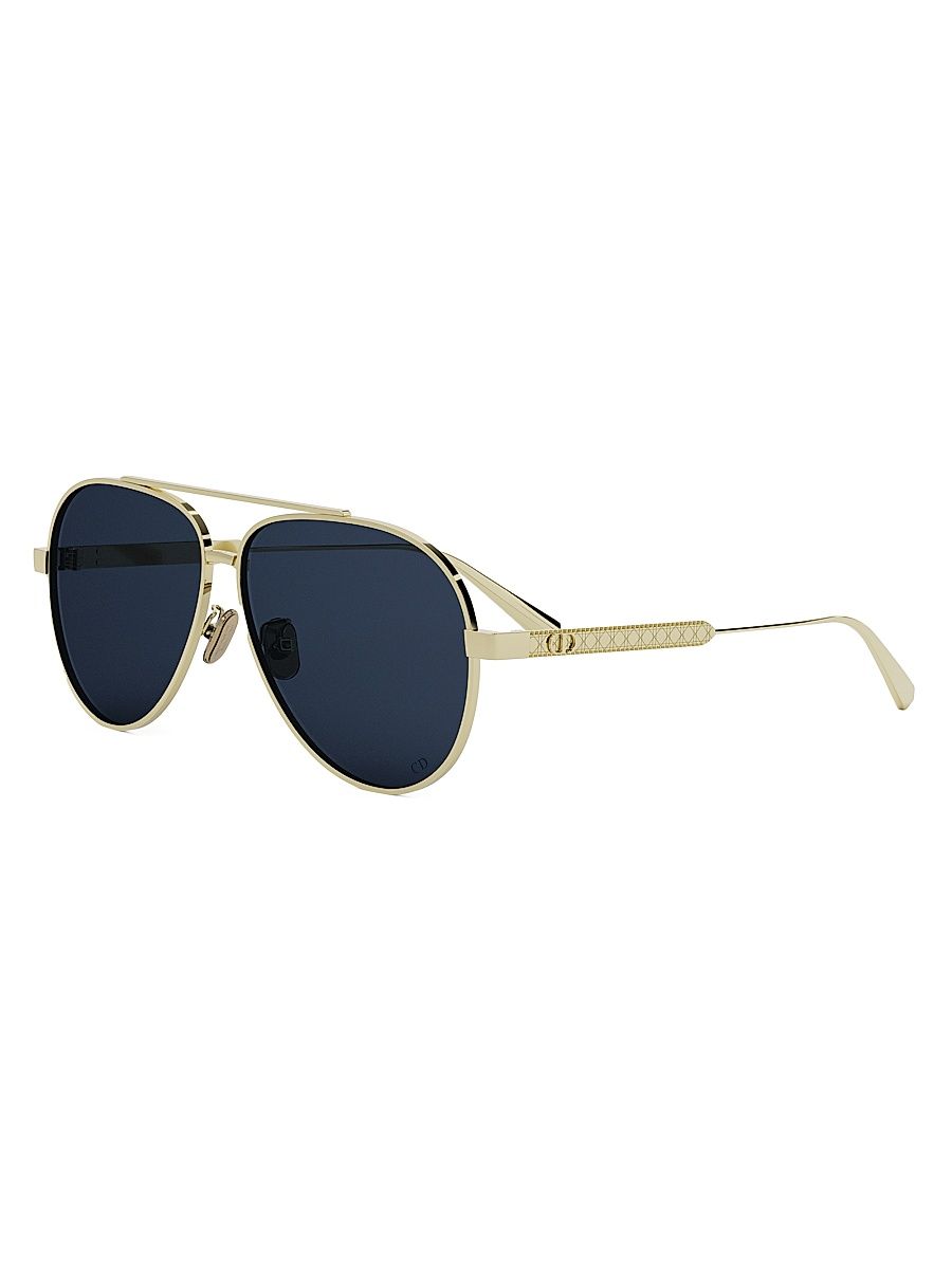 Women's DiorCannage A1U 61MM Pilot Sunglasses - Gold Dark Blue