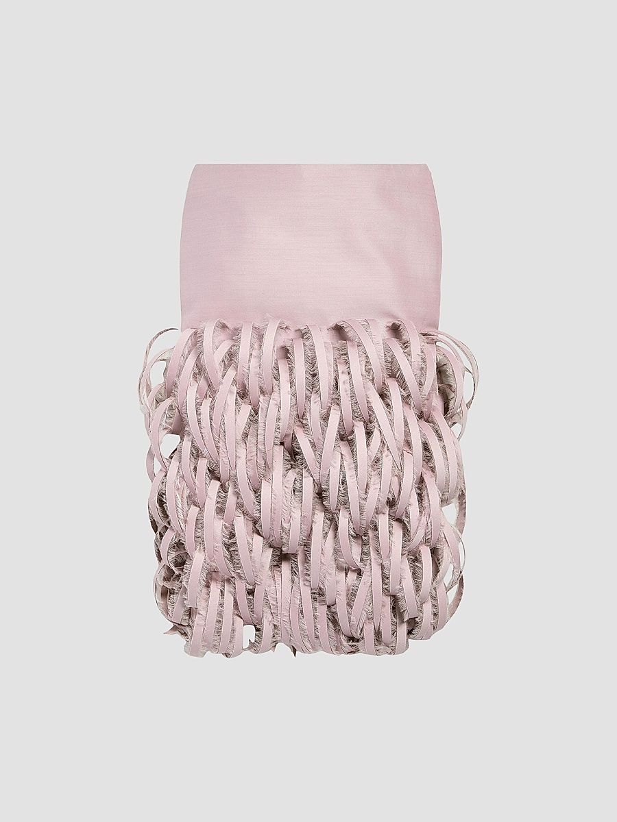 Balenciaga Women's Fluffy Feathers Pencil Skirt - Dusty Pink - Size 4