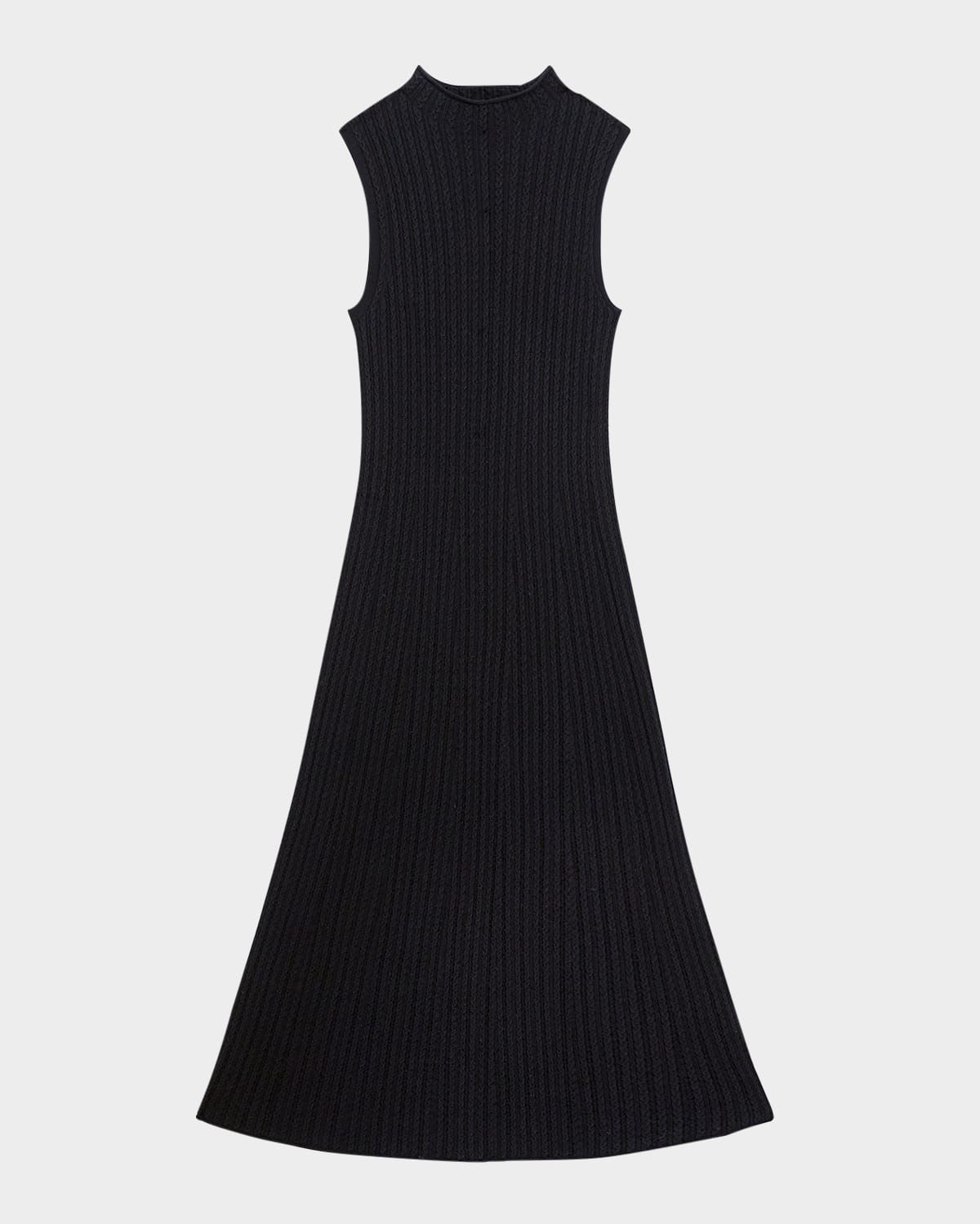 Sleeveless Cable-Knit Midi Dress
