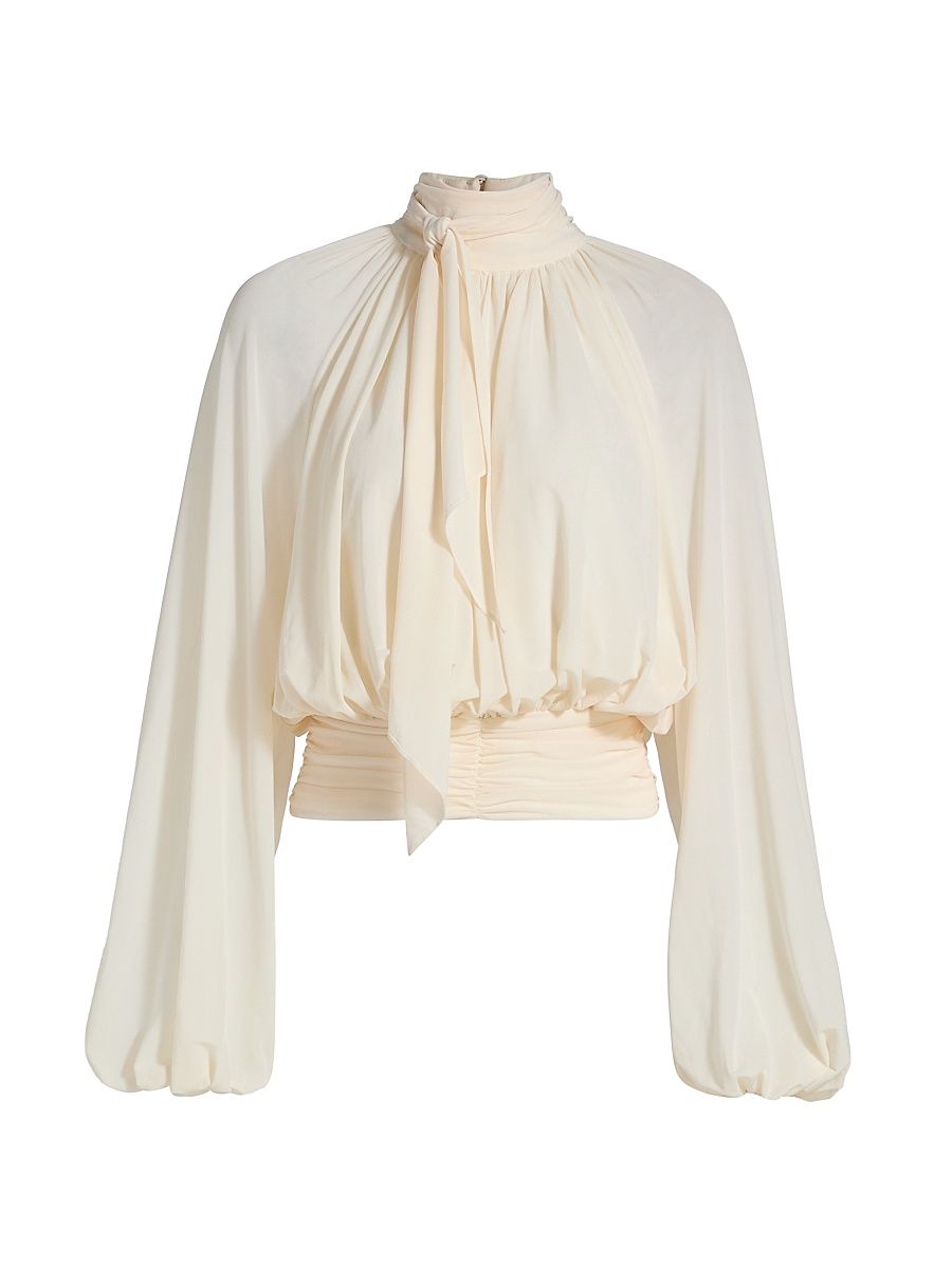 Women's Anouk Ruched Blouse - Ivory - Size XL