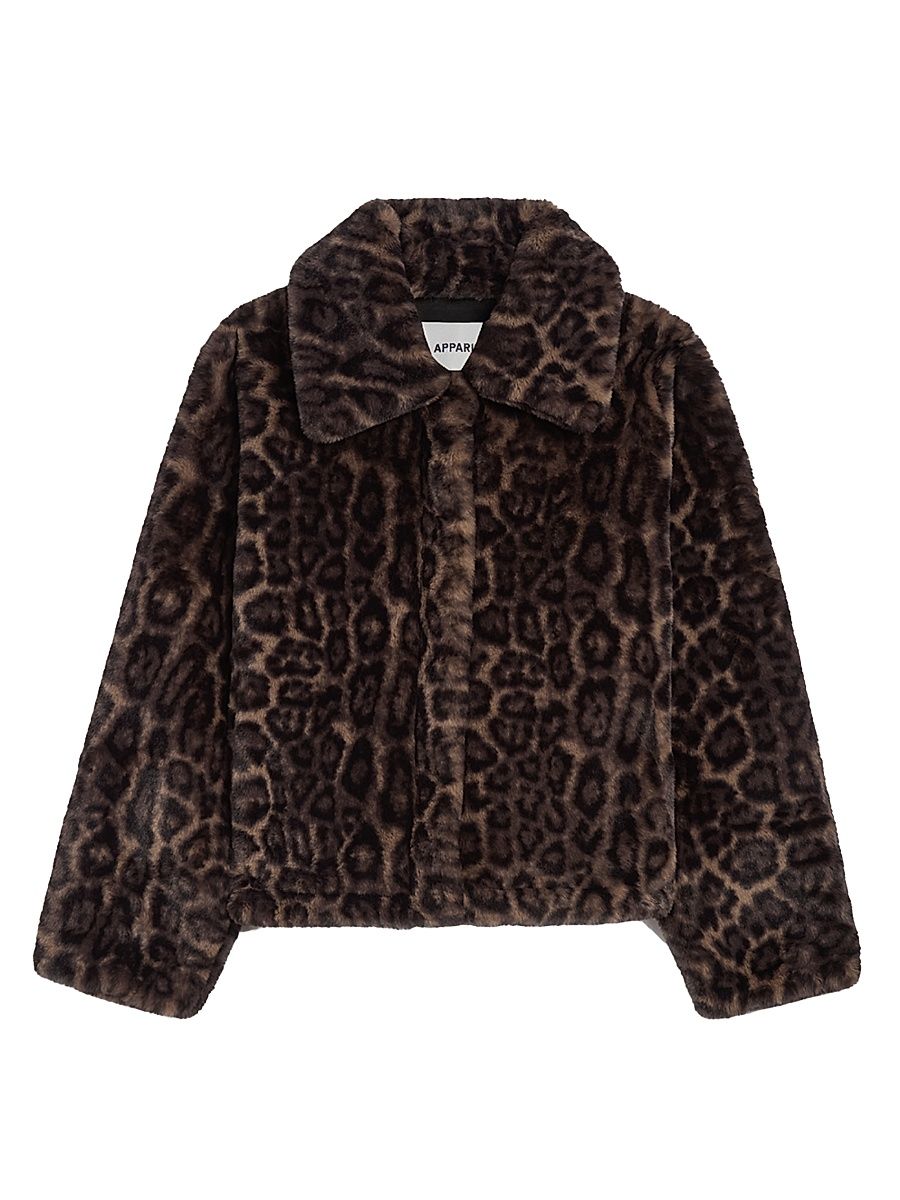 Women's Elis Leopard Coat - Dark Leopard - Size XL
