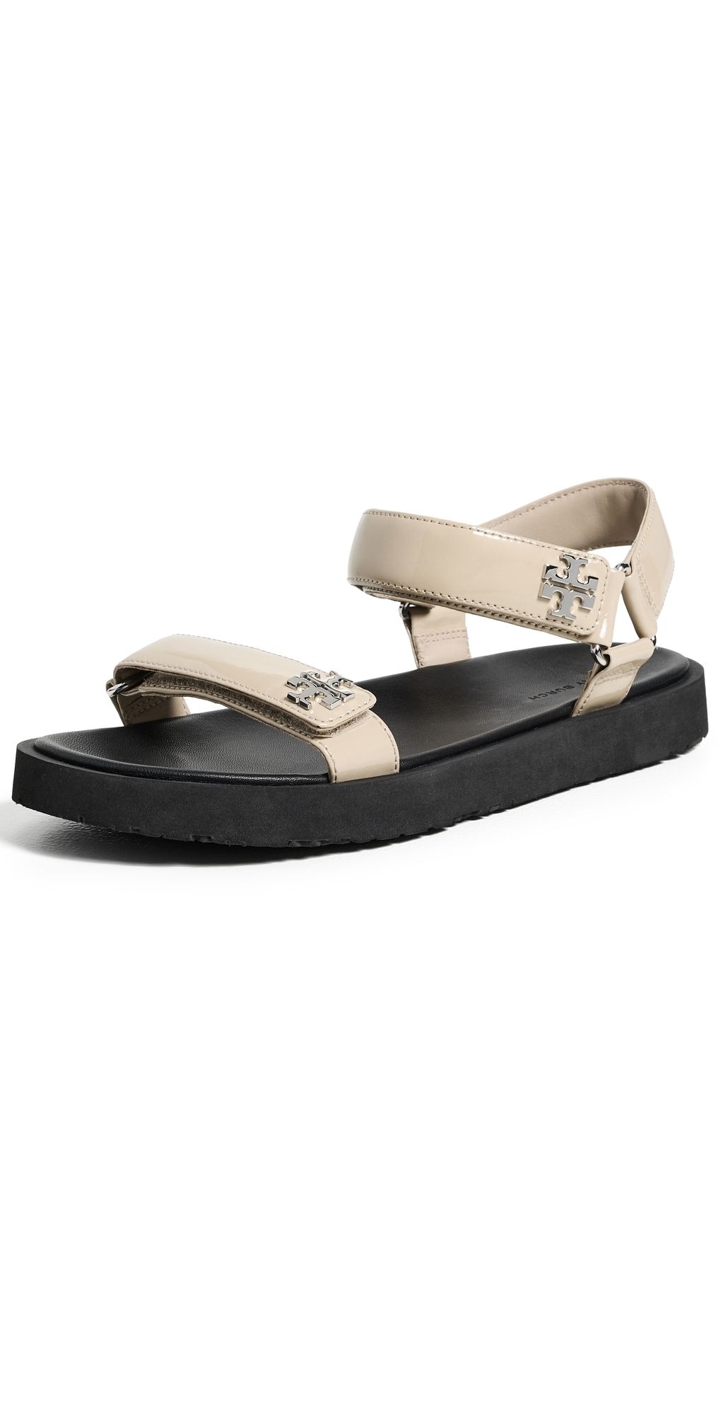 Tory Burch Kira Ultralight Sandals Stone Grey/Black/Silver 10.5