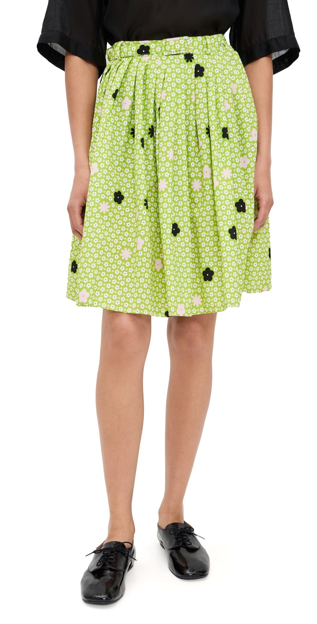 MM6 Maison Margiela Pleated Skirt Green/Rose 38