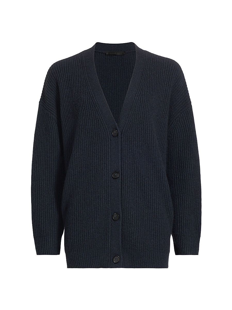 Women's Cashmere Cocoon Cardigan - Heather Navy - Size Large