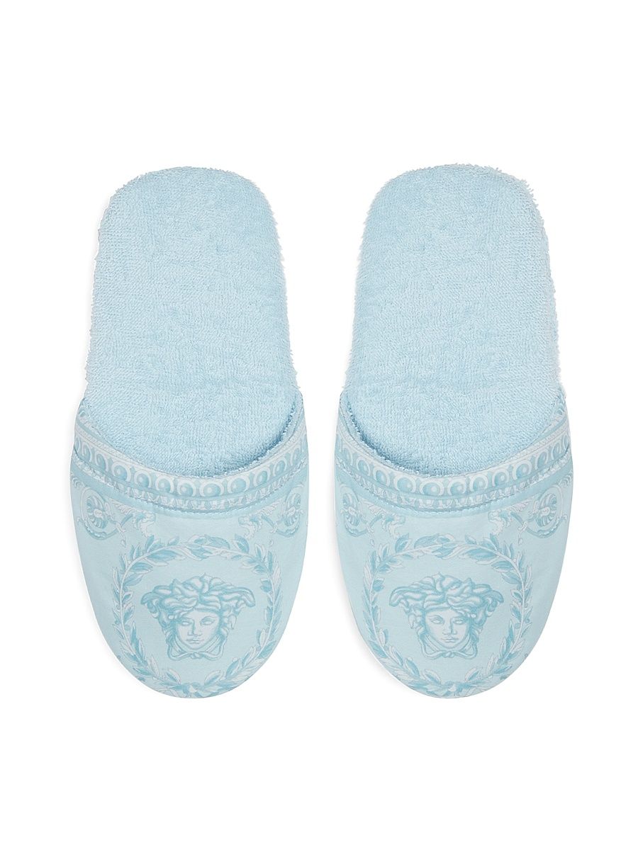 Women's Heart Baroque Slippers - Pale Blue - Size Small