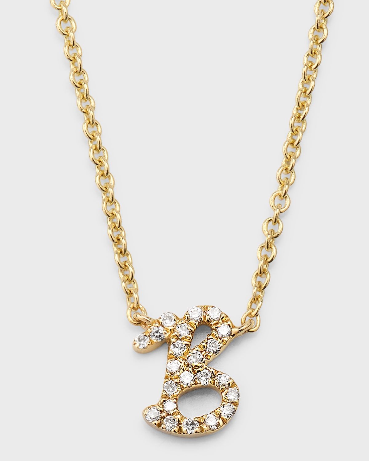 14k Diamond Pave Initial Necklace