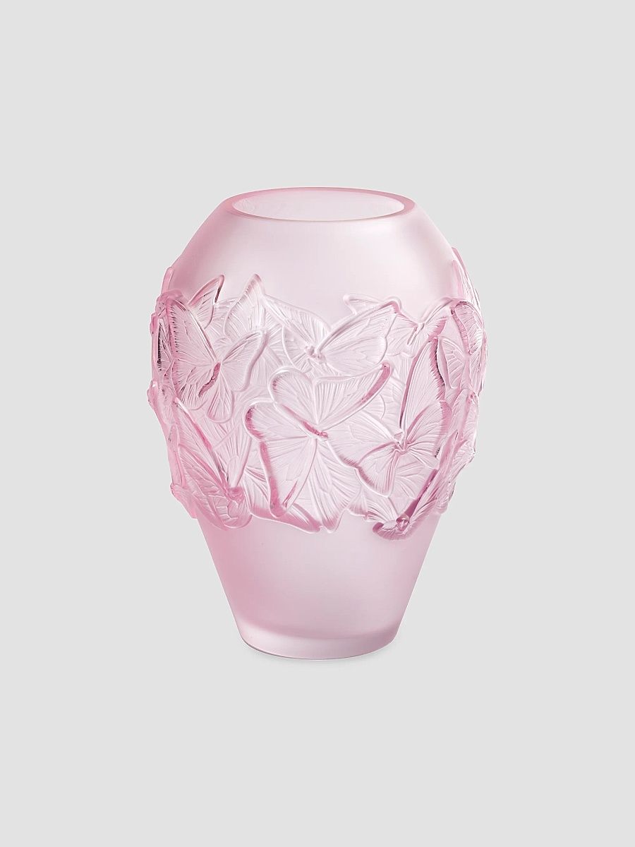 Papillons Crystal Vase - Pink Luster