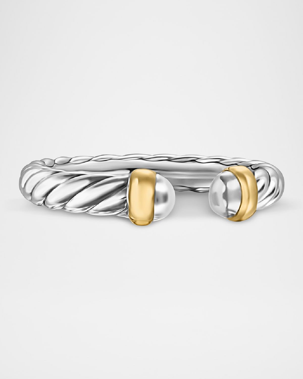 Cable Flex Open Ring in Silver and 14K Gold, 3.4mm
