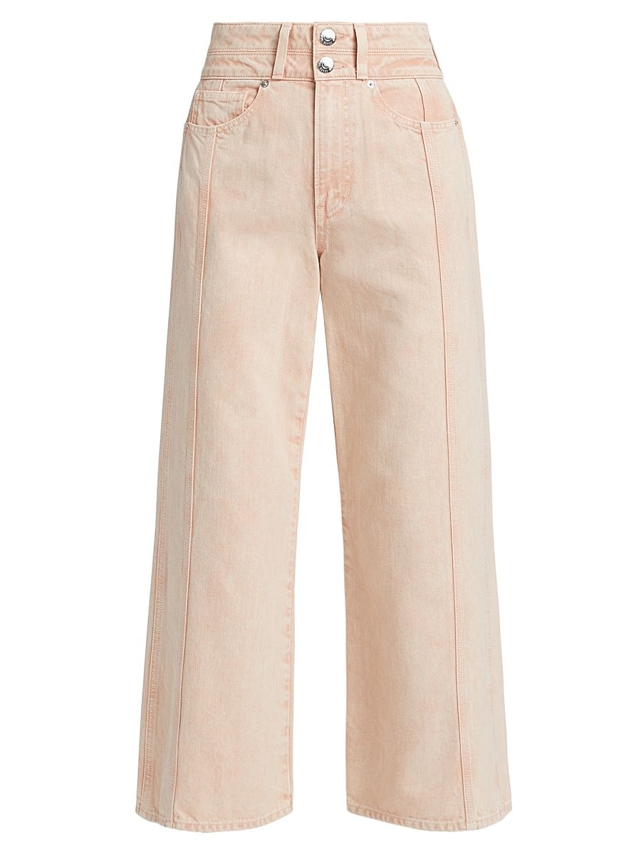 Women's Taylor Double Cropped High-Rise Wide-Leg Jeans - Stoned Pink Shell - Size 31