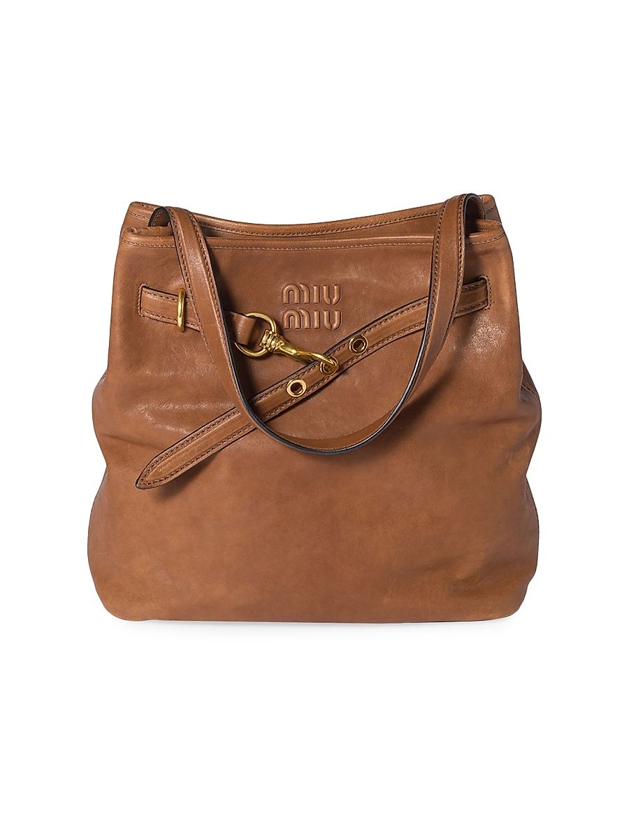 Women's Aventure Nappa Leather Shoulder Bag - Brown