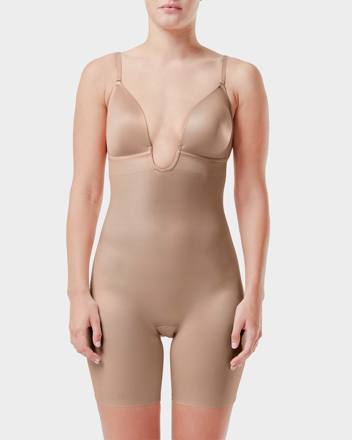SPANXshape Suit Your Fancy Plunge Low-Back Mid-Thigh Bodysuit
