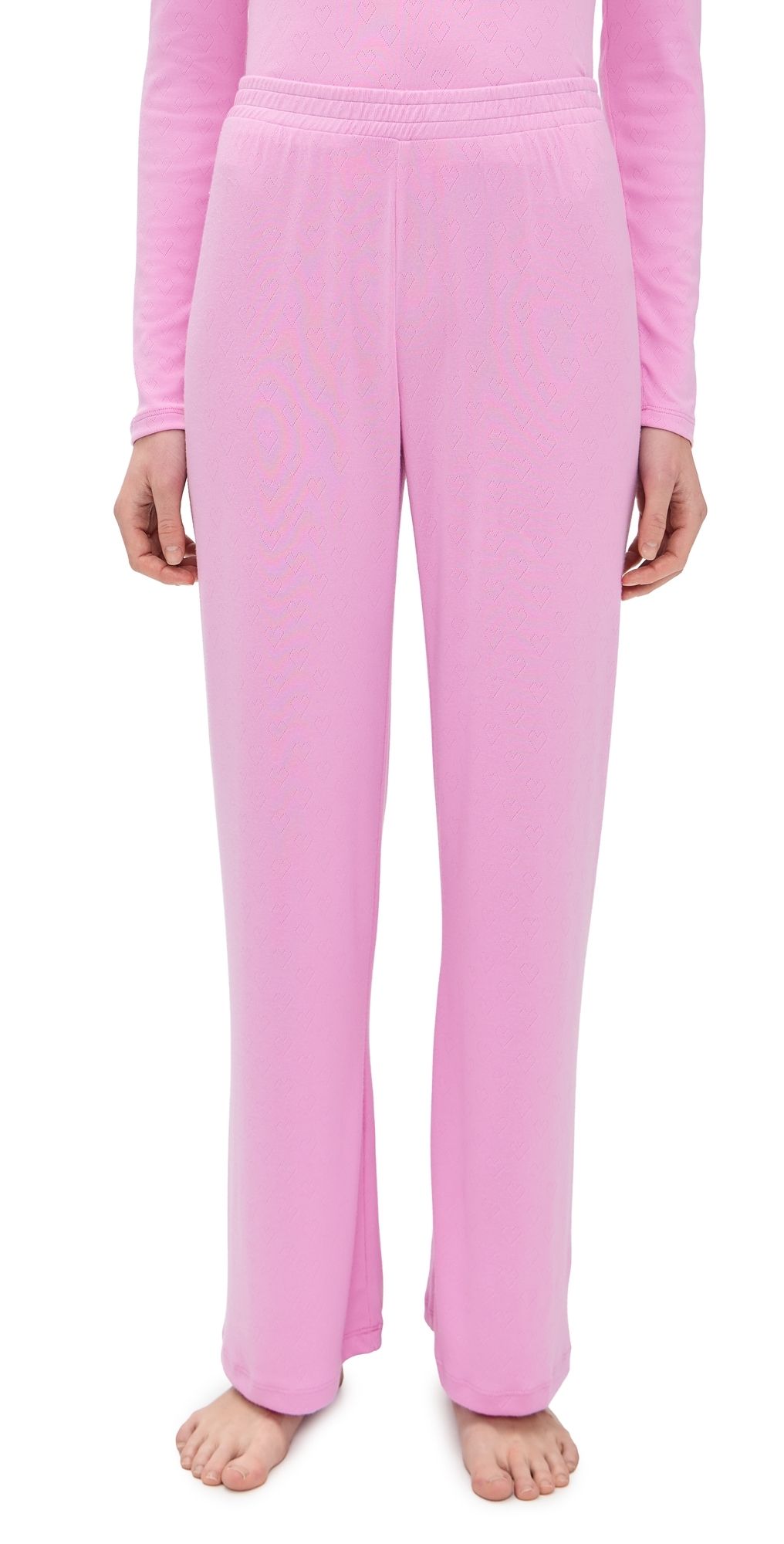 Z Supply Josie Heart Pants Pink Crush L