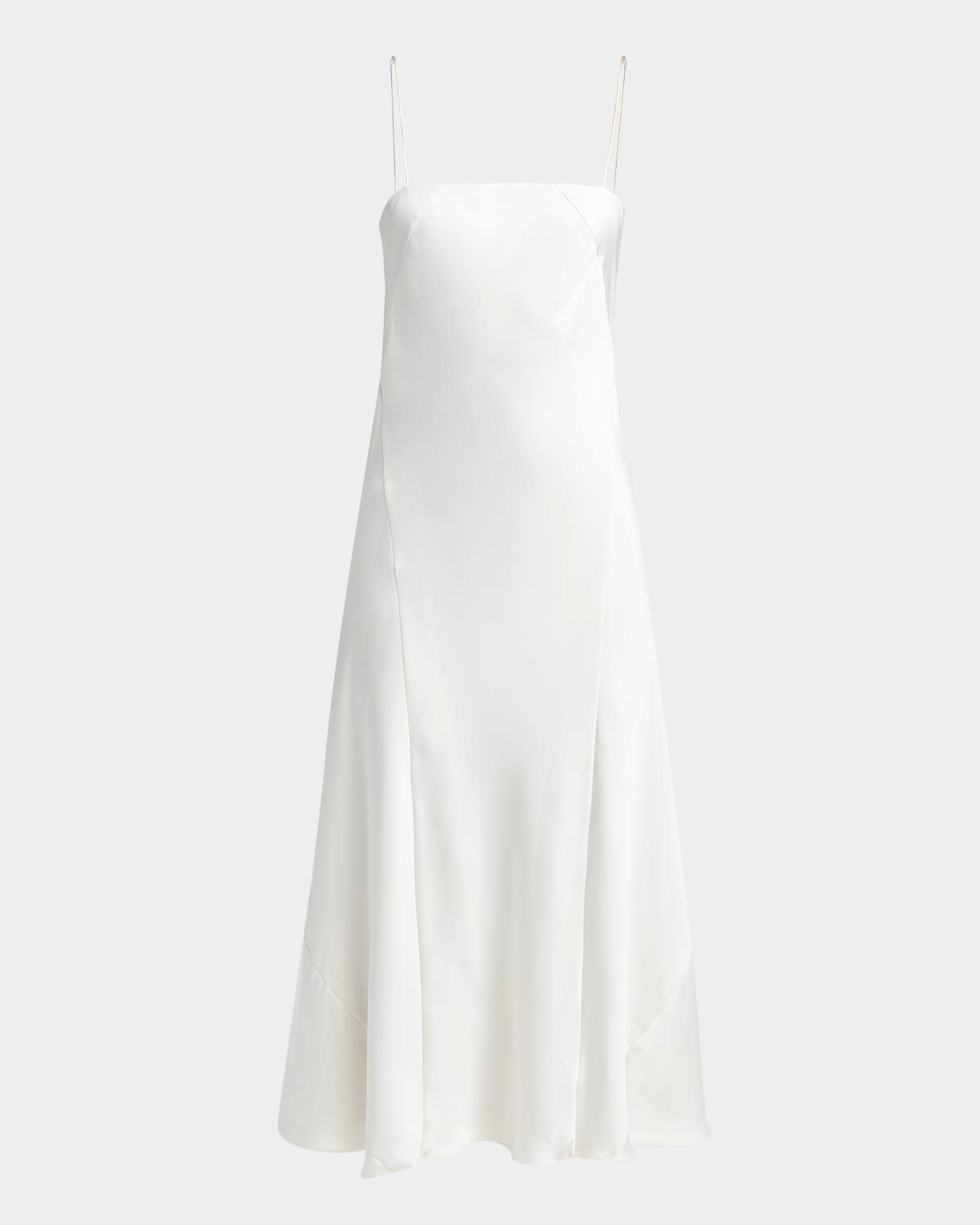 Double Silk Satin Spaghetti-Strap Maxi Dress