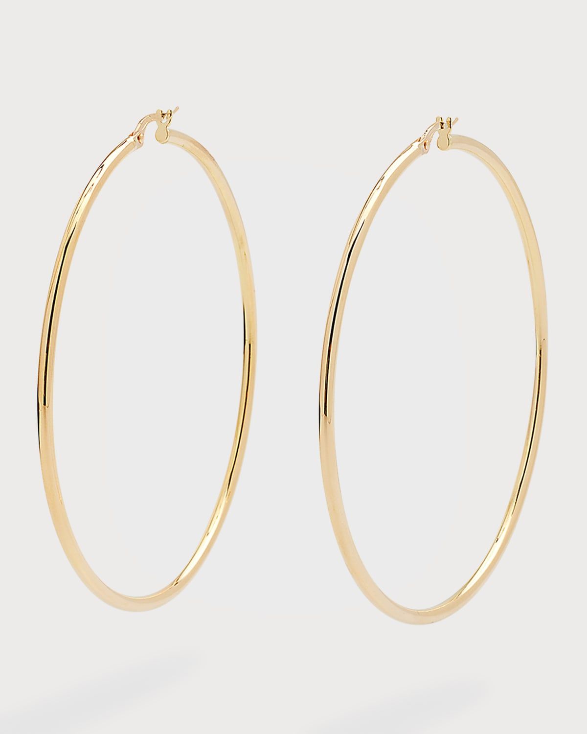 Polished 18K Hoop Earrings, 63mm