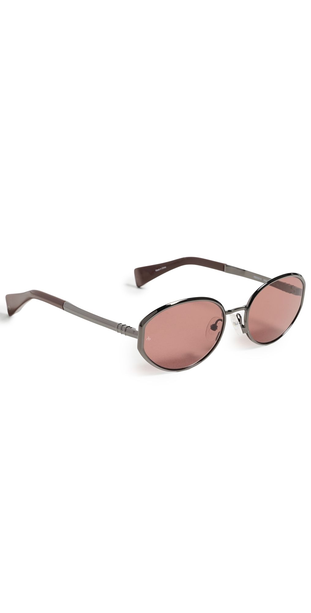 rag & bone Oval Metal Sunglasses Dark Gunmetal/Cappuccino One Size