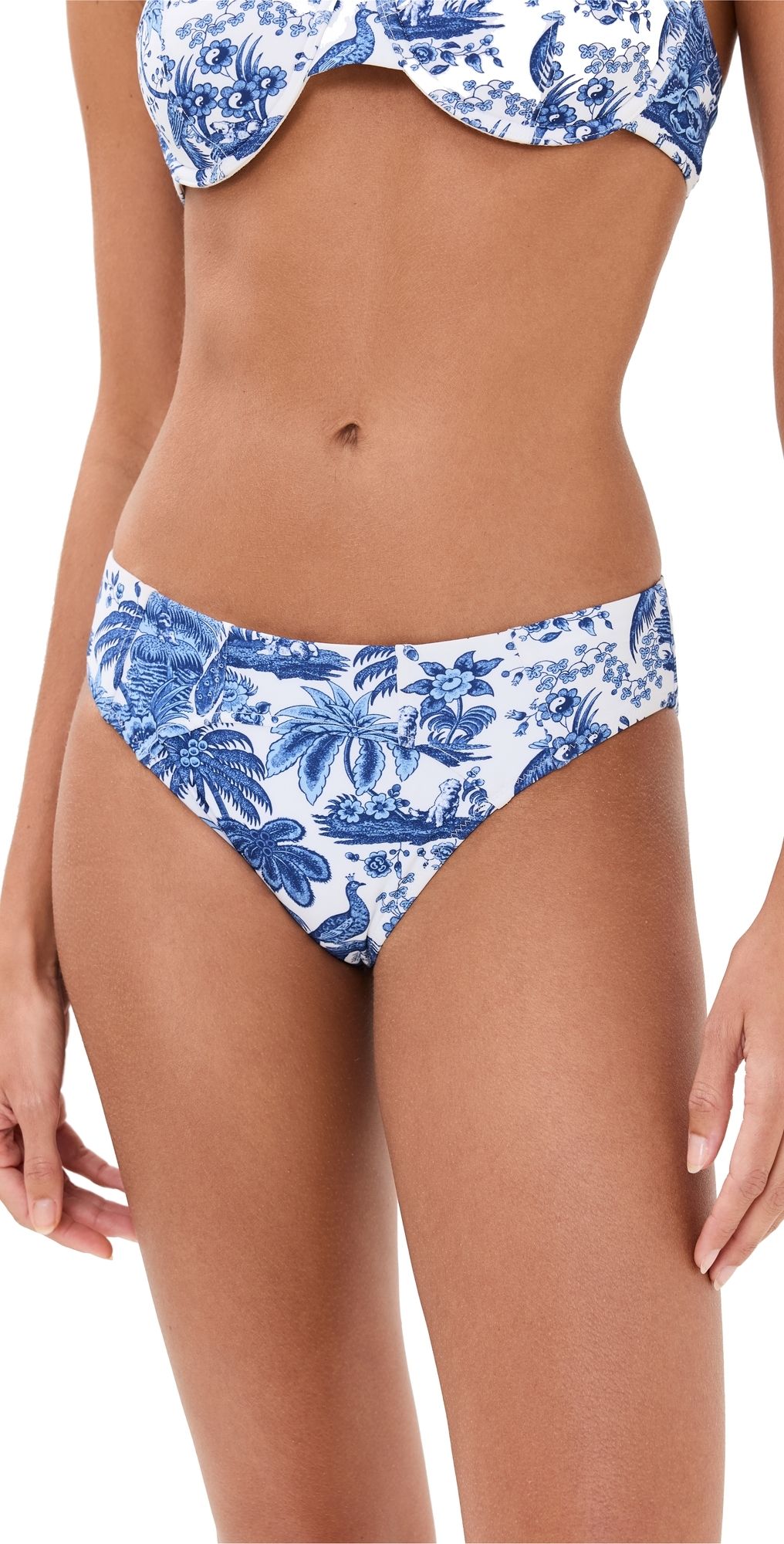 STAUD Corsage Bikini Bottoms Blue Toile S