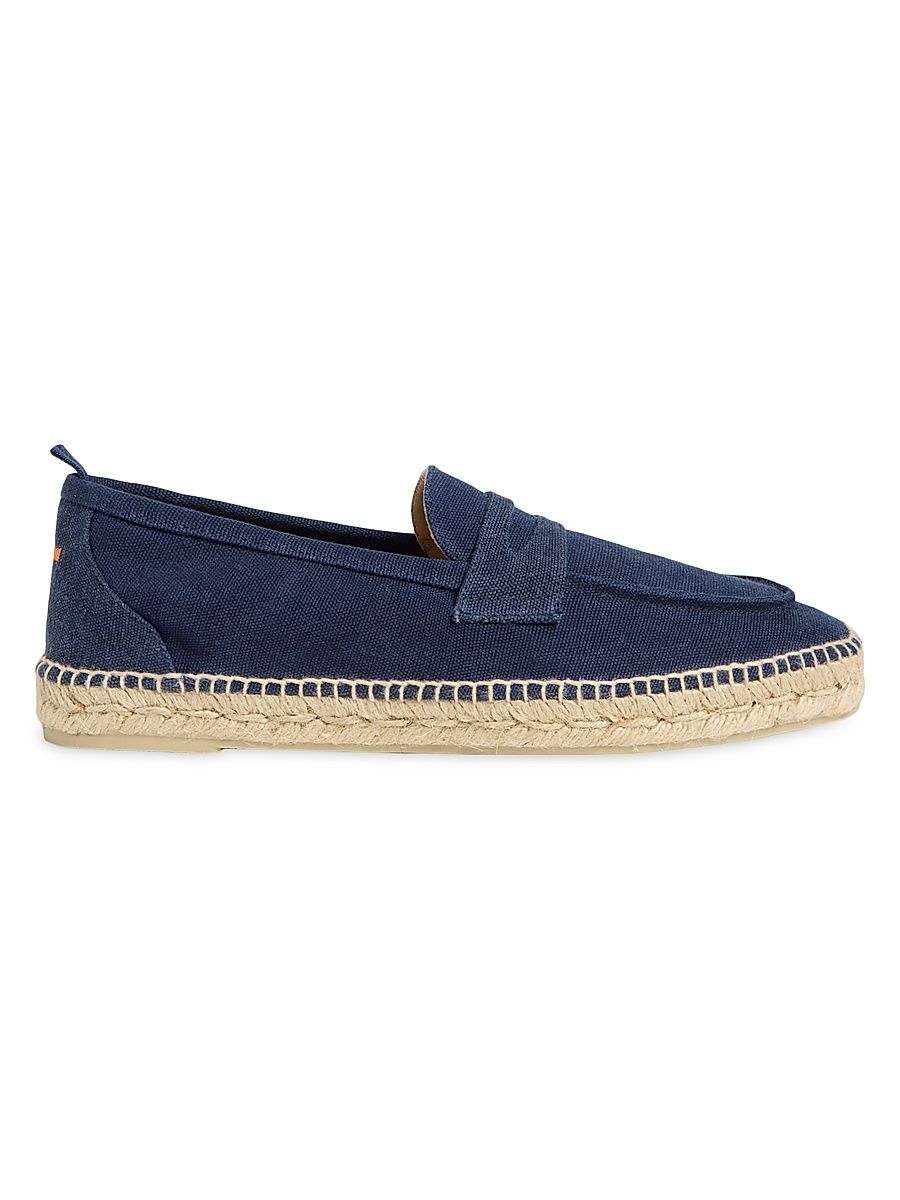 Men's Nacho Espadrille Penny Loafers - Canvas Azul Oxford - Size 13