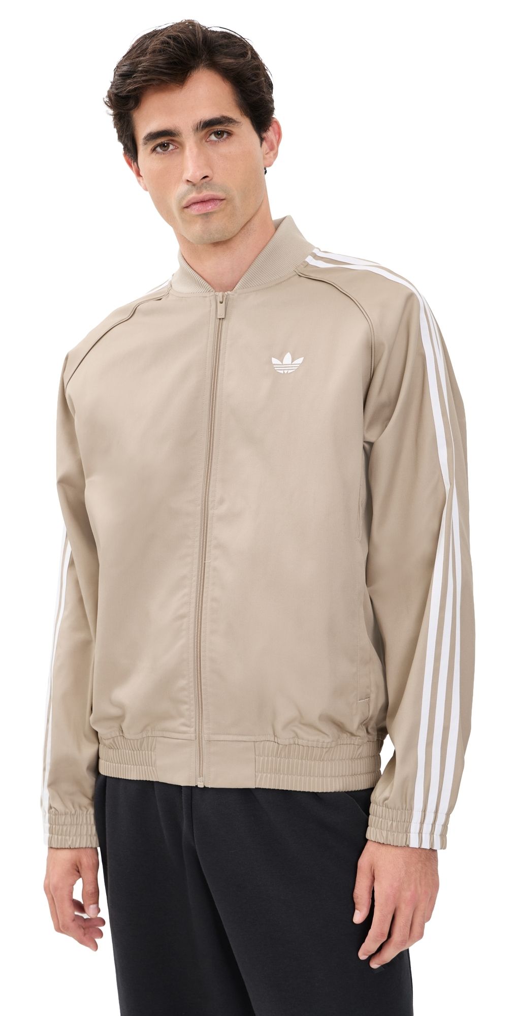 adidas Classics Cotton Twill Track Top Khaki Three S