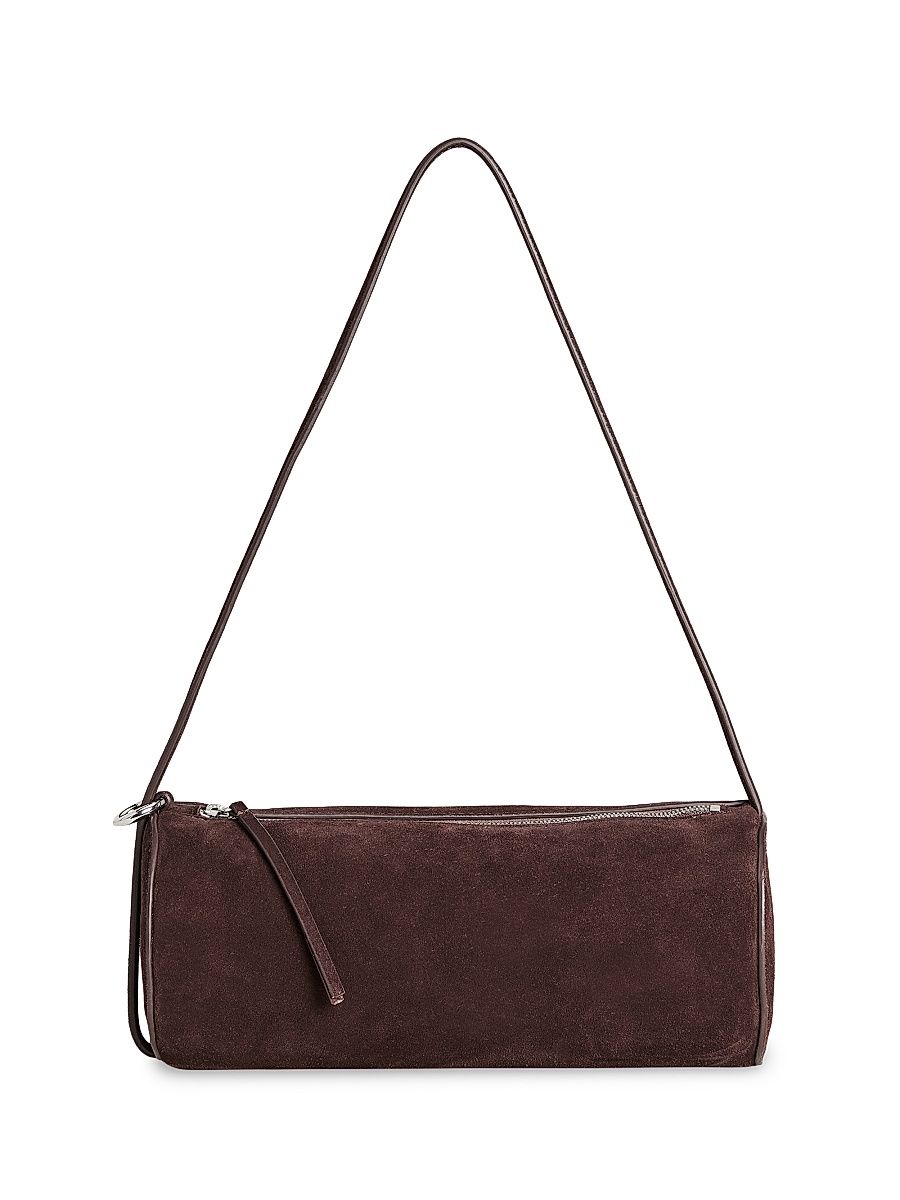 Women's Simona Suede Cylinder Shoulder Bag - Espresso