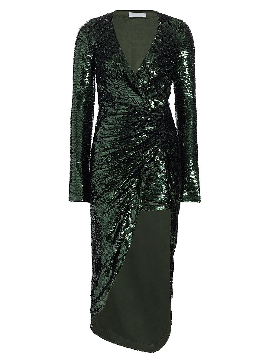 Women's Emersyn Sequin Sheath Midi-Dress - Emerald - Size 2