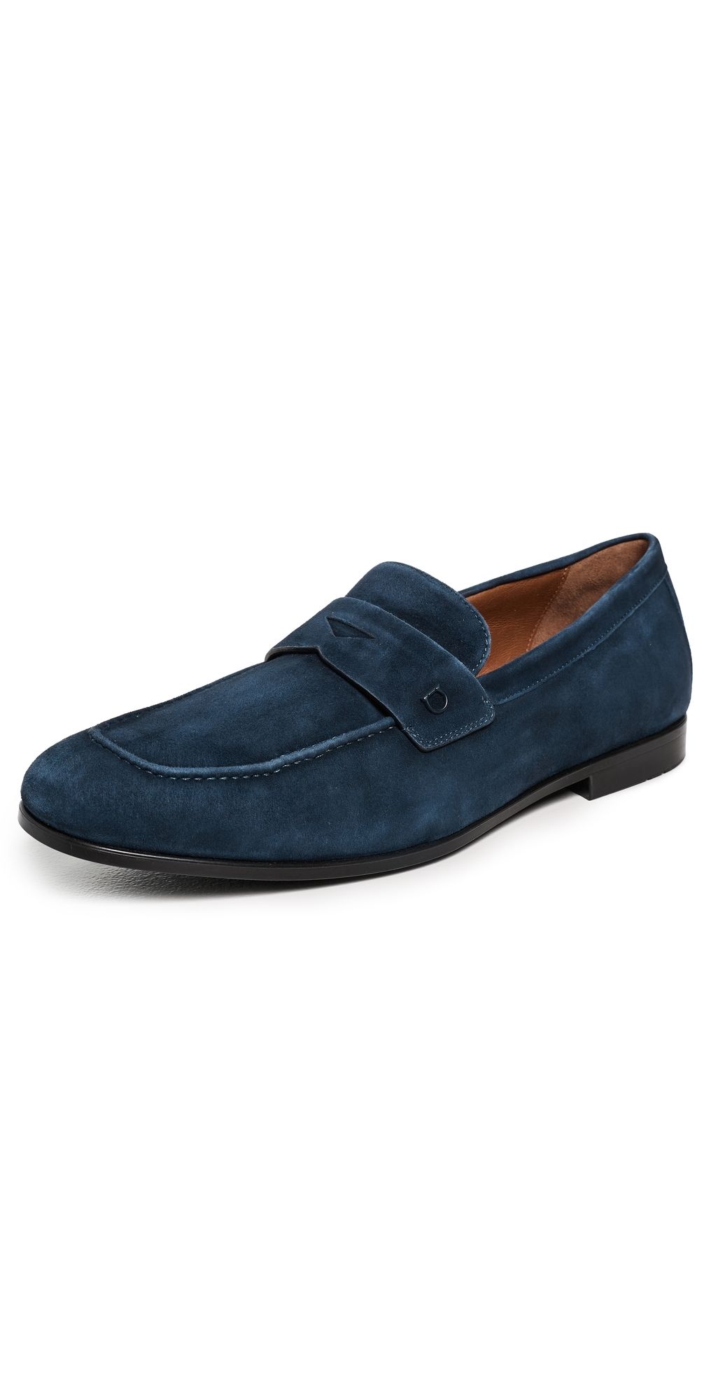 FERRAGAMO Tiberio Suede Loafers Navy Blue 9