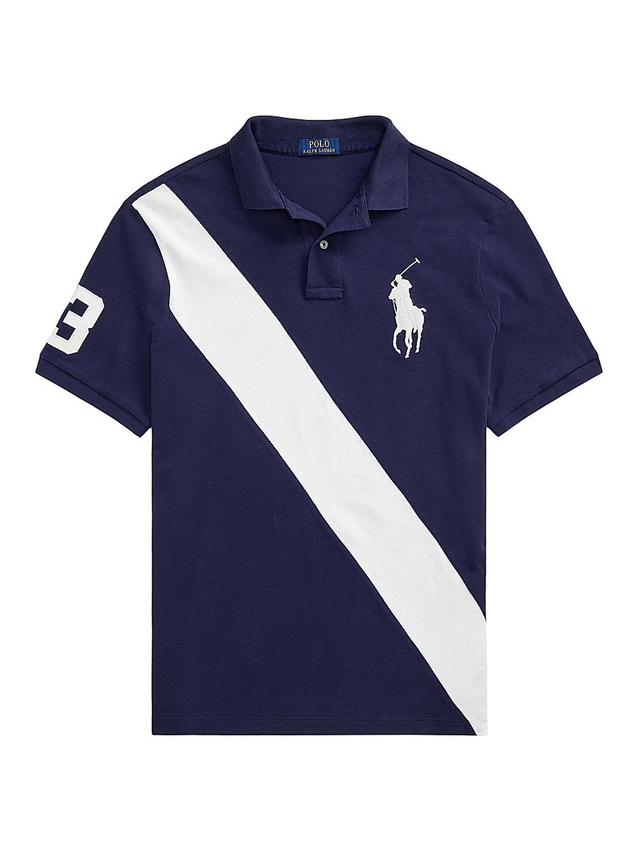 Men's Custom-Slim-Fit Polo Shirt - Newport Navy White - Size XXL