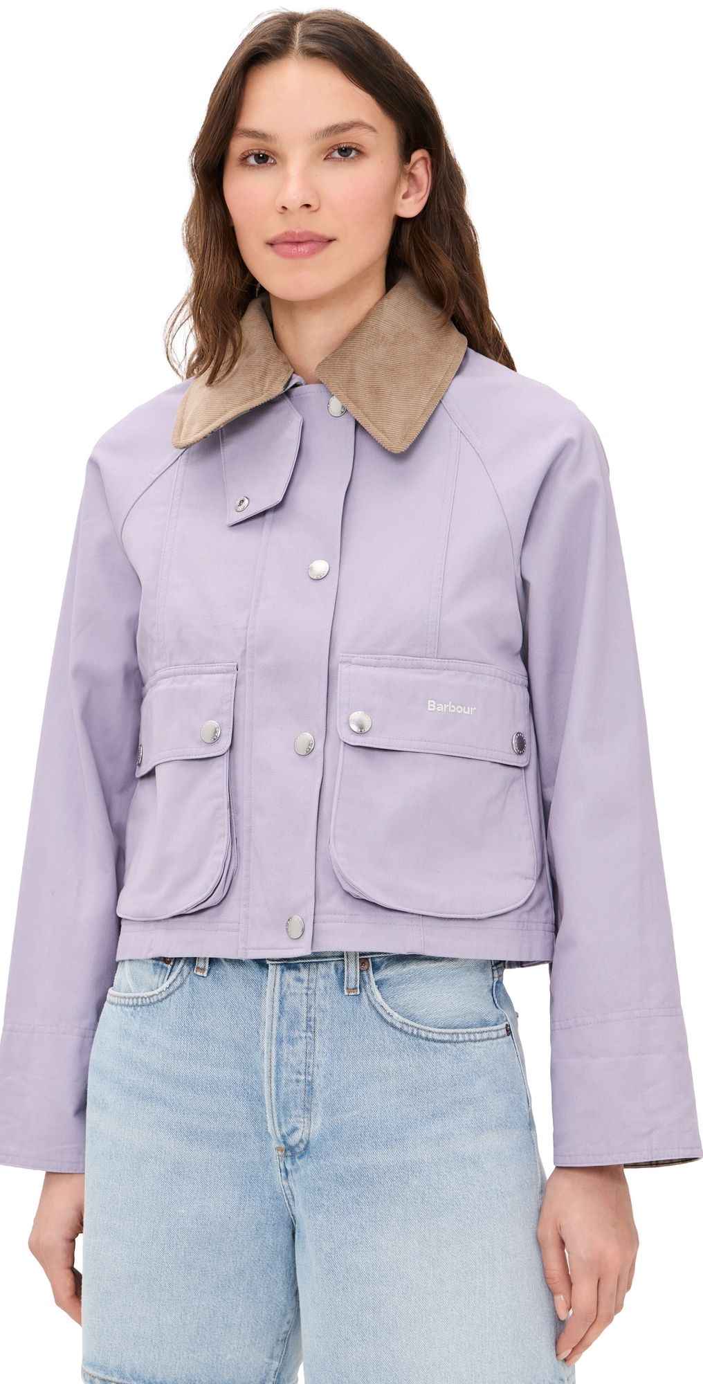 Barbour Barbour Cropped Beadnell Casual Jacket Heather Mist/Ancient 12