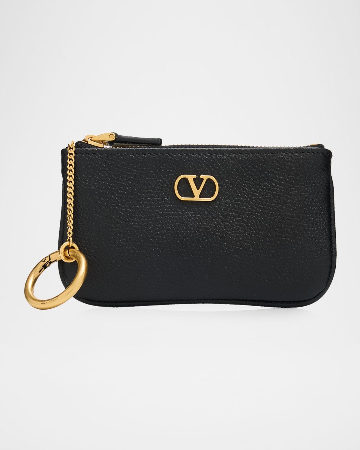 VLogo Leather Key Ring Pouch Bag