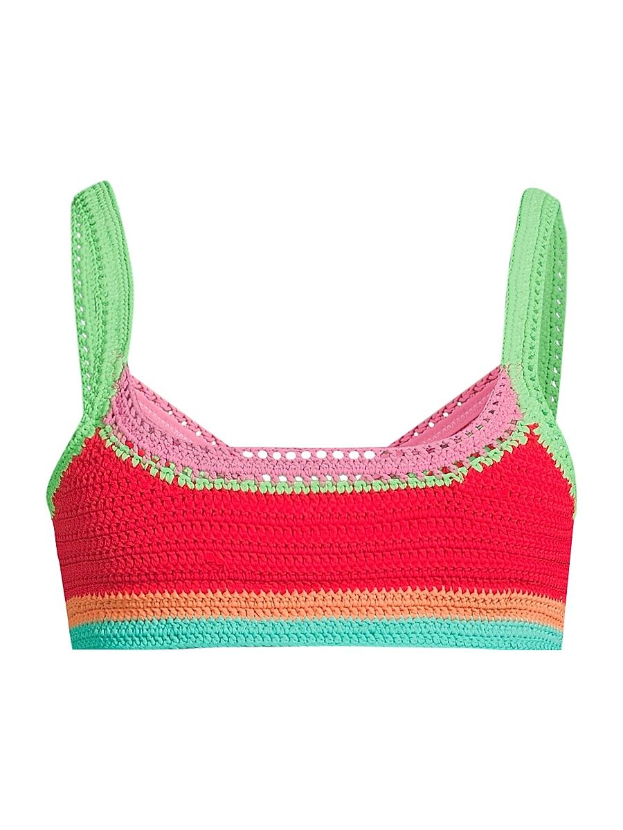 Women's Milana Crochet Bikini Top - Aqua Haze Crochet - Size XL