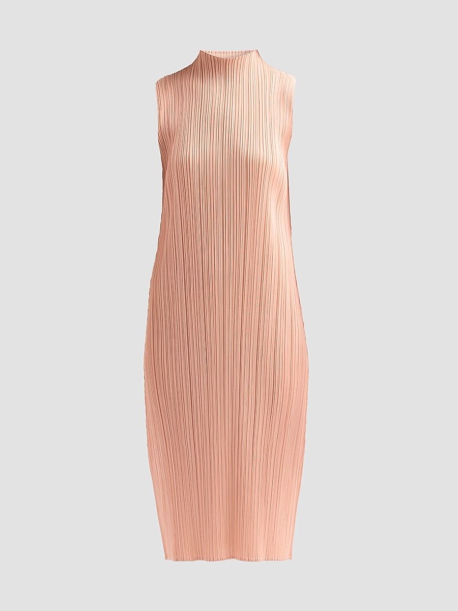 Women's Ribbed Midi Dress - Pale Orange - Size Large