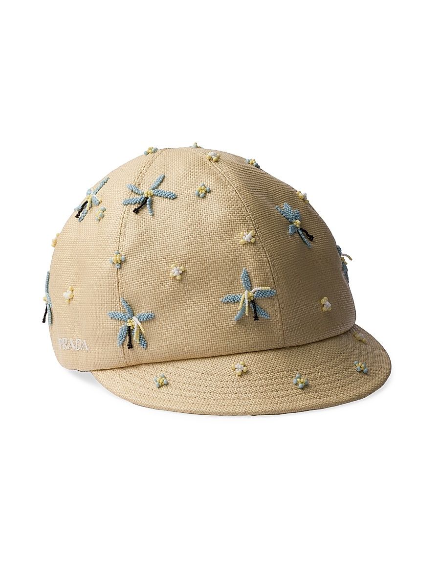 Women's Embroidered Cap - Beige Khaki - Size Small