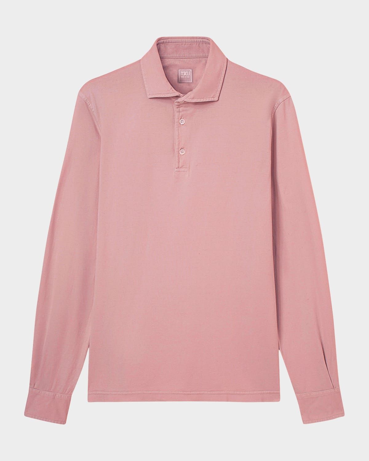 Men & apos;s Giza Cotton Long-Sleeve Pique Polo Shirt