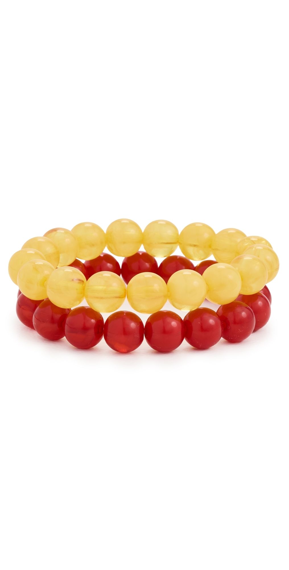 BaubleBar Jane Warm Toned Beaded Bracelet Set Red One Size
